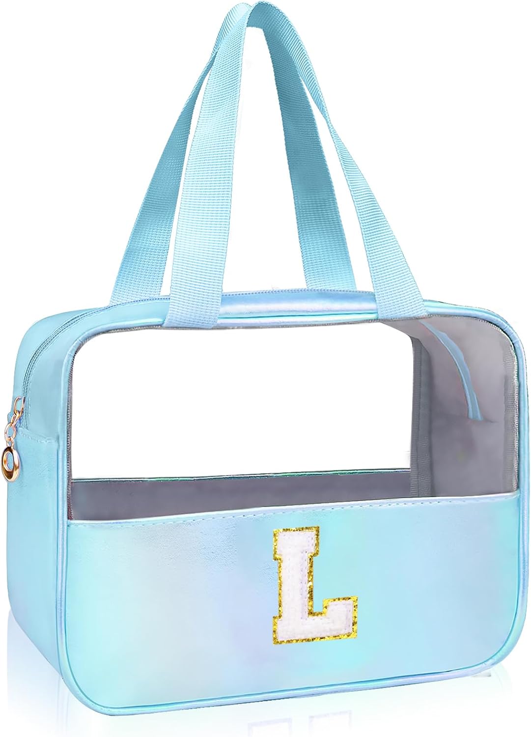 Personalized Pink Clear Makeup Bag - Large Cosmetic Organizer for Travel | Ideal Gift for Women & Girls