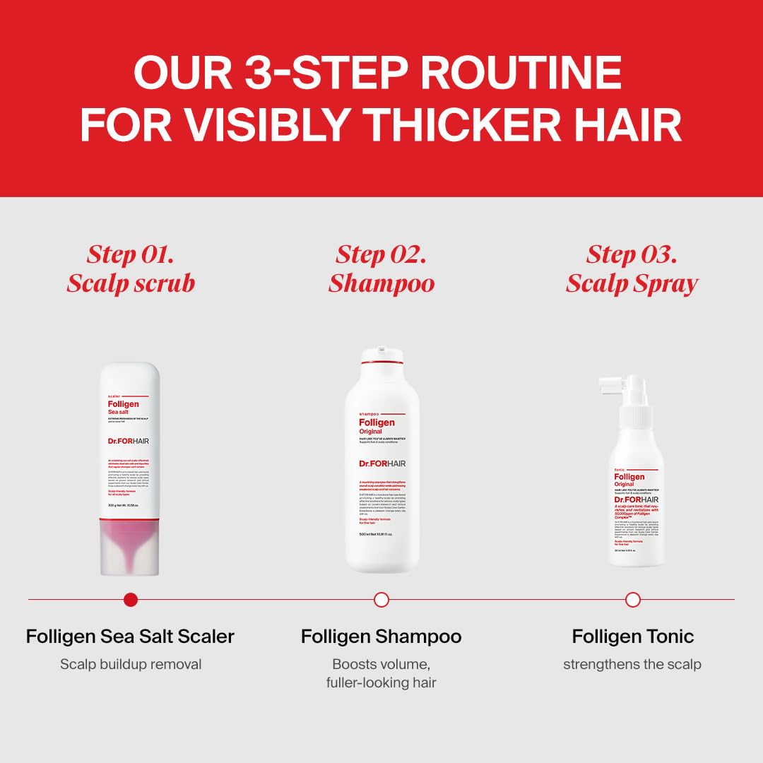 DR.FORHAIR Folligen Shampoo 16.91 fl oz | Korean Hair Care | Clarifying Scalp Shampoo | Fuller-Looking Hair