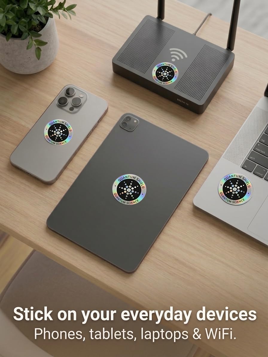 EMF Protection Stickers for Cell Phones 6-Pack Silver EMF Blocker Neutralizer Discs for Phones, Tablets, Laptops, WiFi & 5G Devices
