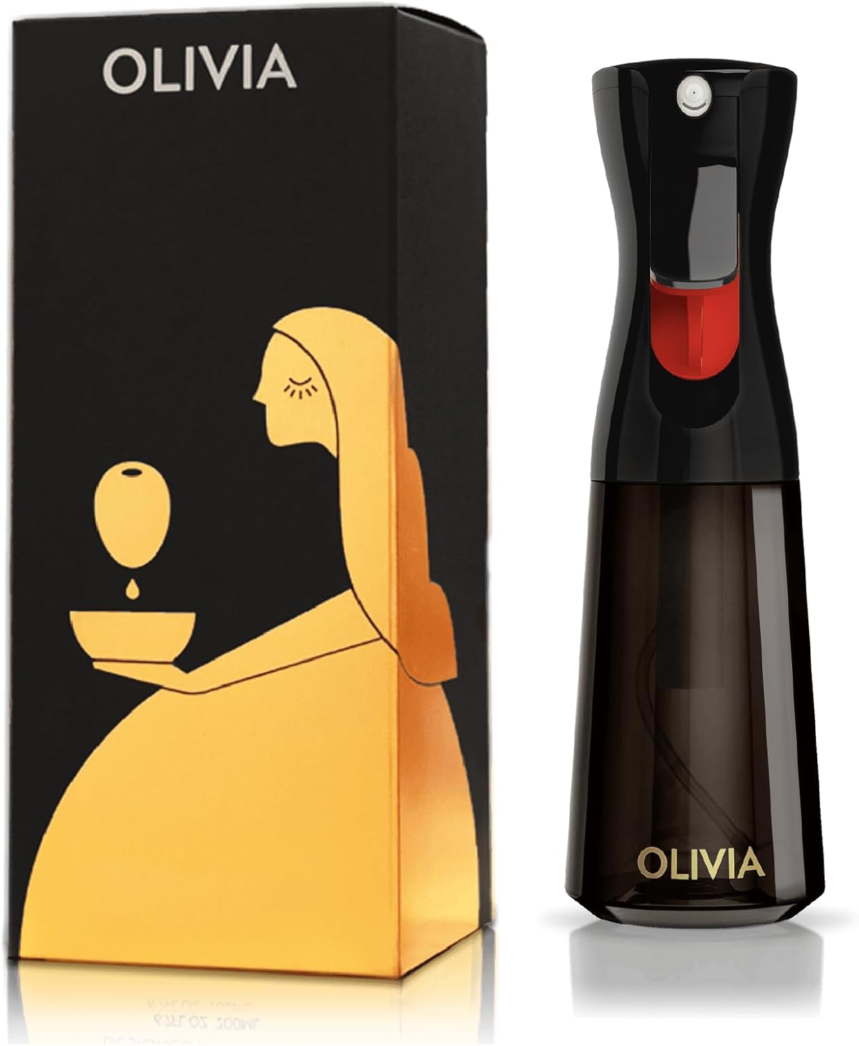 Advanced Kitchen Oil Sprayer - Flairosol Technology for Fine Mist & Portion Control | Refillable Glass Olive Oil Bottle, 200ml (Golden Leaves)
