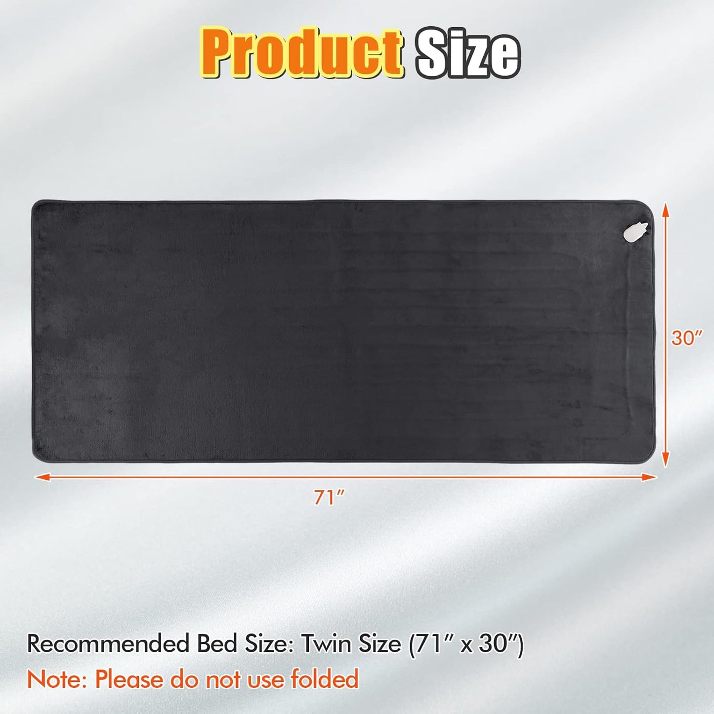 Electric Heated Mattress Pad - Twin Size 71” x 30” | 5-Level Heating, Timer & Overheat Protection
