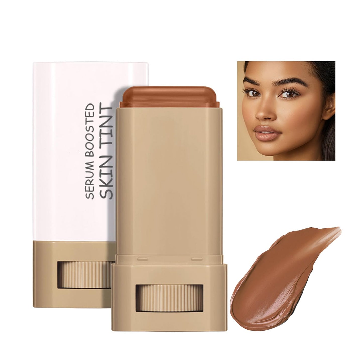 Melsintern Foundation Stick - Skin Tint & Contour Stick, Serum-Boosted Beauty Balm, Buildable Coverage, Natural Finish, Long-Lasting Wear, For Many Skin Tones (03#)