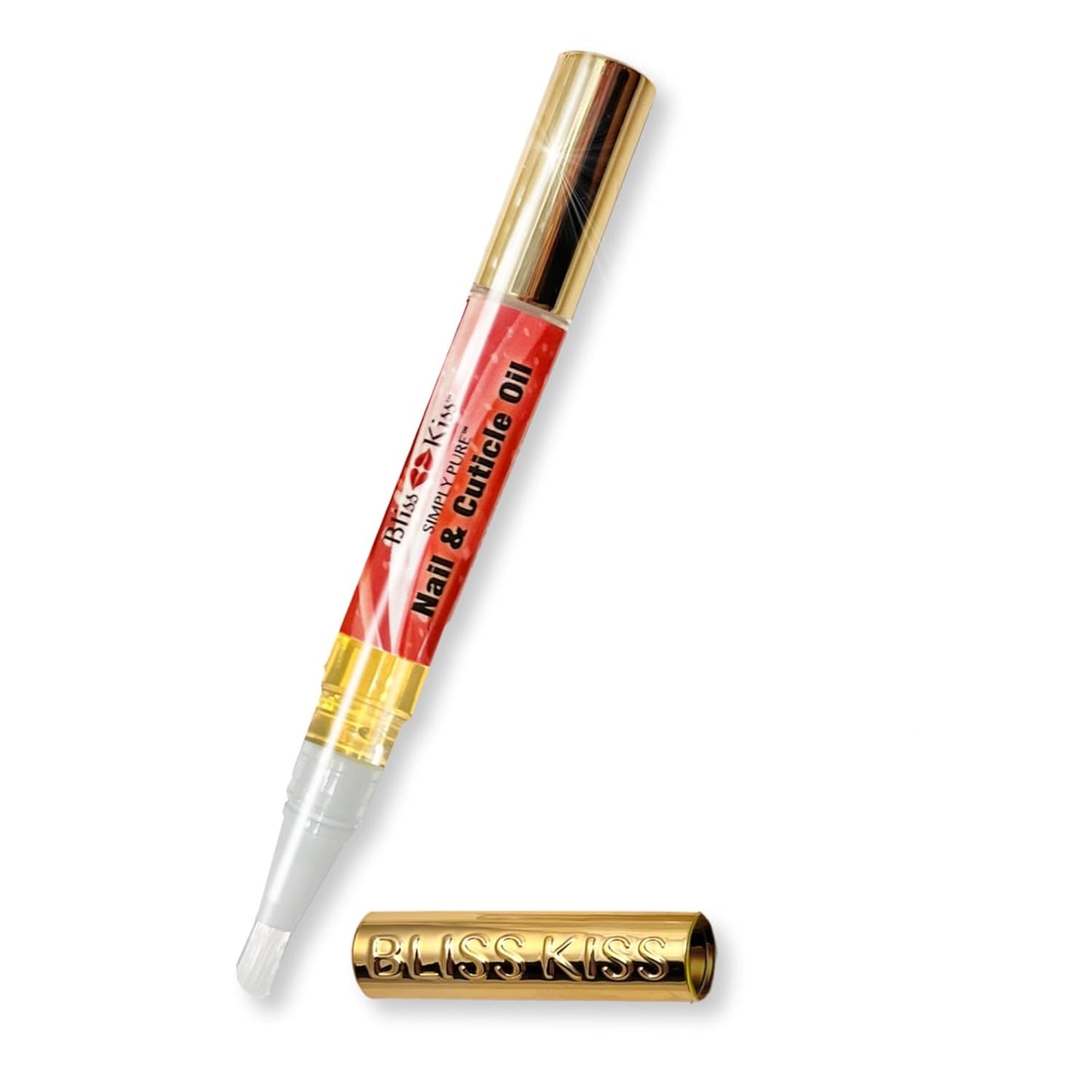 Bliss Kiss Nail Oil Cuticle Pen - Lavender Vanilla with Vitamin E & Jojoba | Nail Strengthener for Brittle Nails