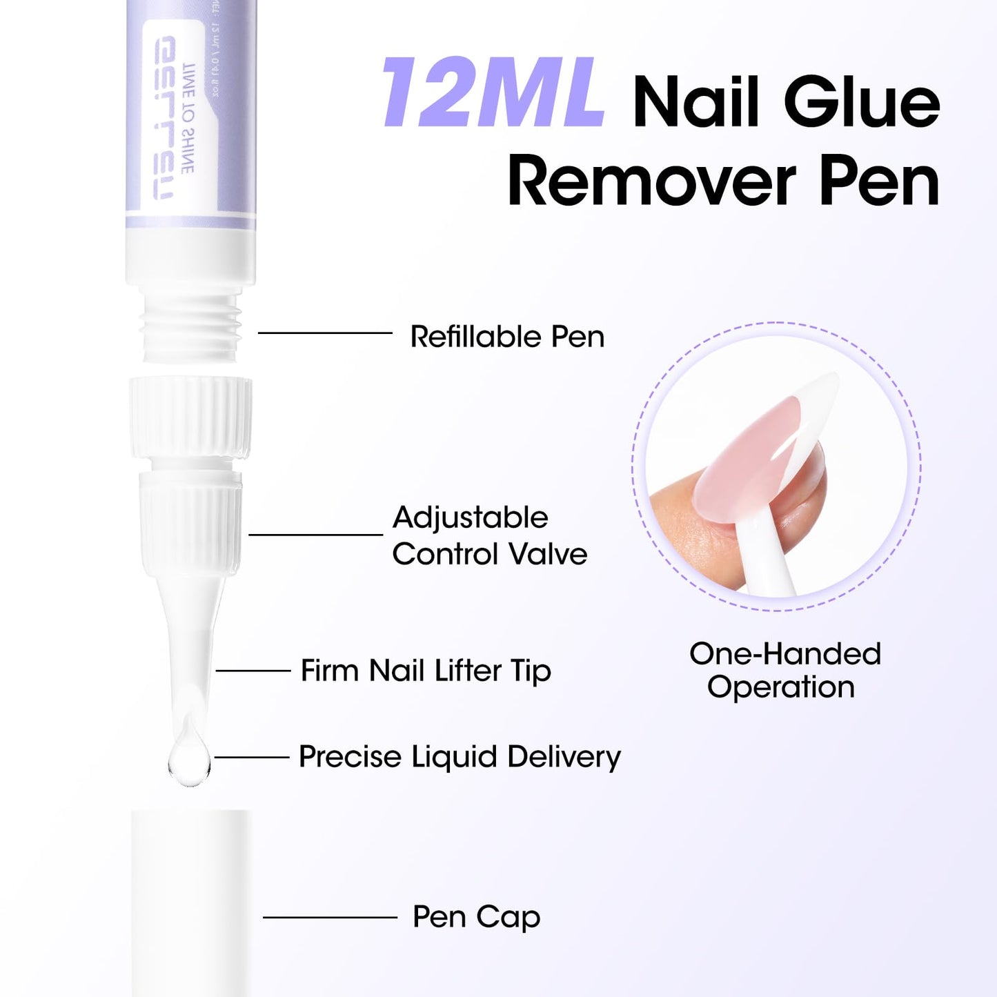 Gellen Semi Solid Nail Glue & Glue Remover for Press ons, Quick Dry Lamp-Free Nail Gel Glue for Nail Tips, Non-Acetone Nail Glue Remover Pen with Precision Nozzle, Safe & Gentle Formula