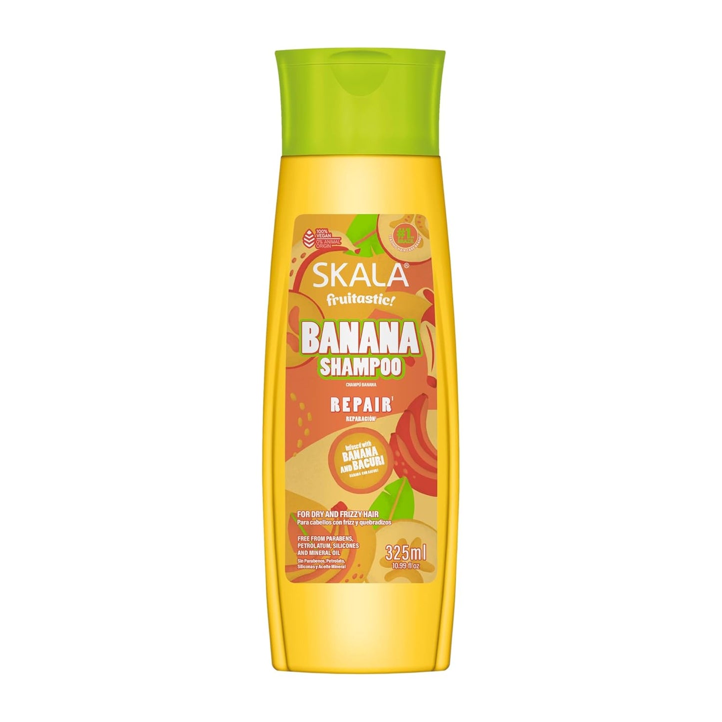 SKALA Fruitastic Banana Shampoo - Repair & Hydrate Frizz Control | 10.99 fl oz for All Hair Types