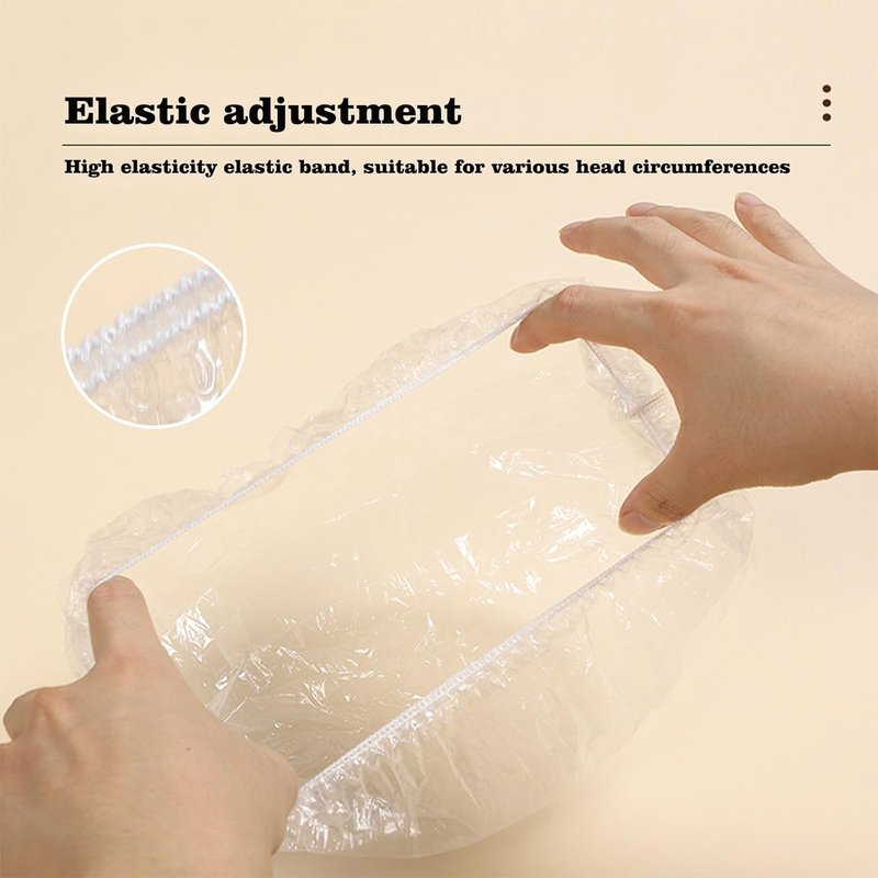 Disposable Shower Caps - Thickened Waterproof Hair Bath Caps for Travel, Spa & Home Use | 200 PCS Clear