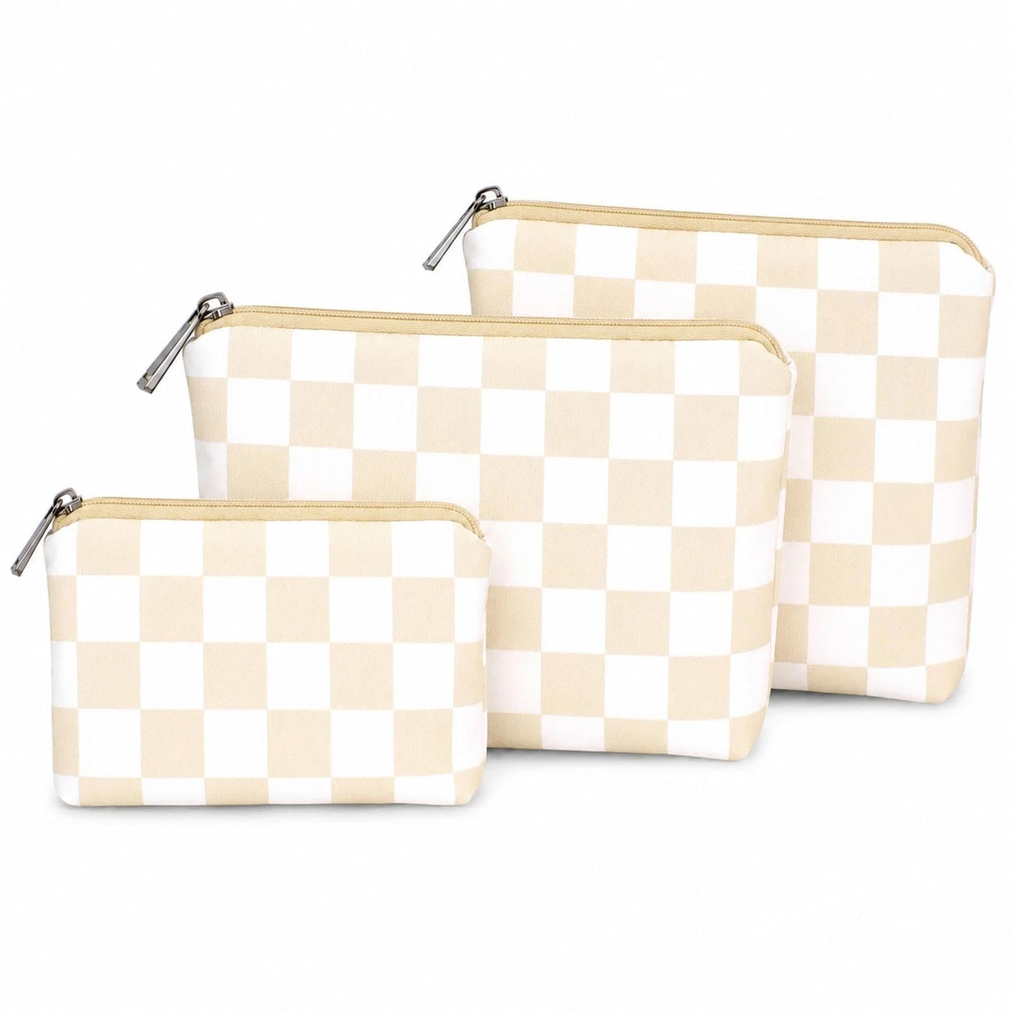 BBORGDC Small Cosmetic Bag Set of 3 for Purse, Cute Cotton Floral Makeup Bags, Small Makeup Bag Organizer, Cosmetic Pouch Set for Travel & Daily Use