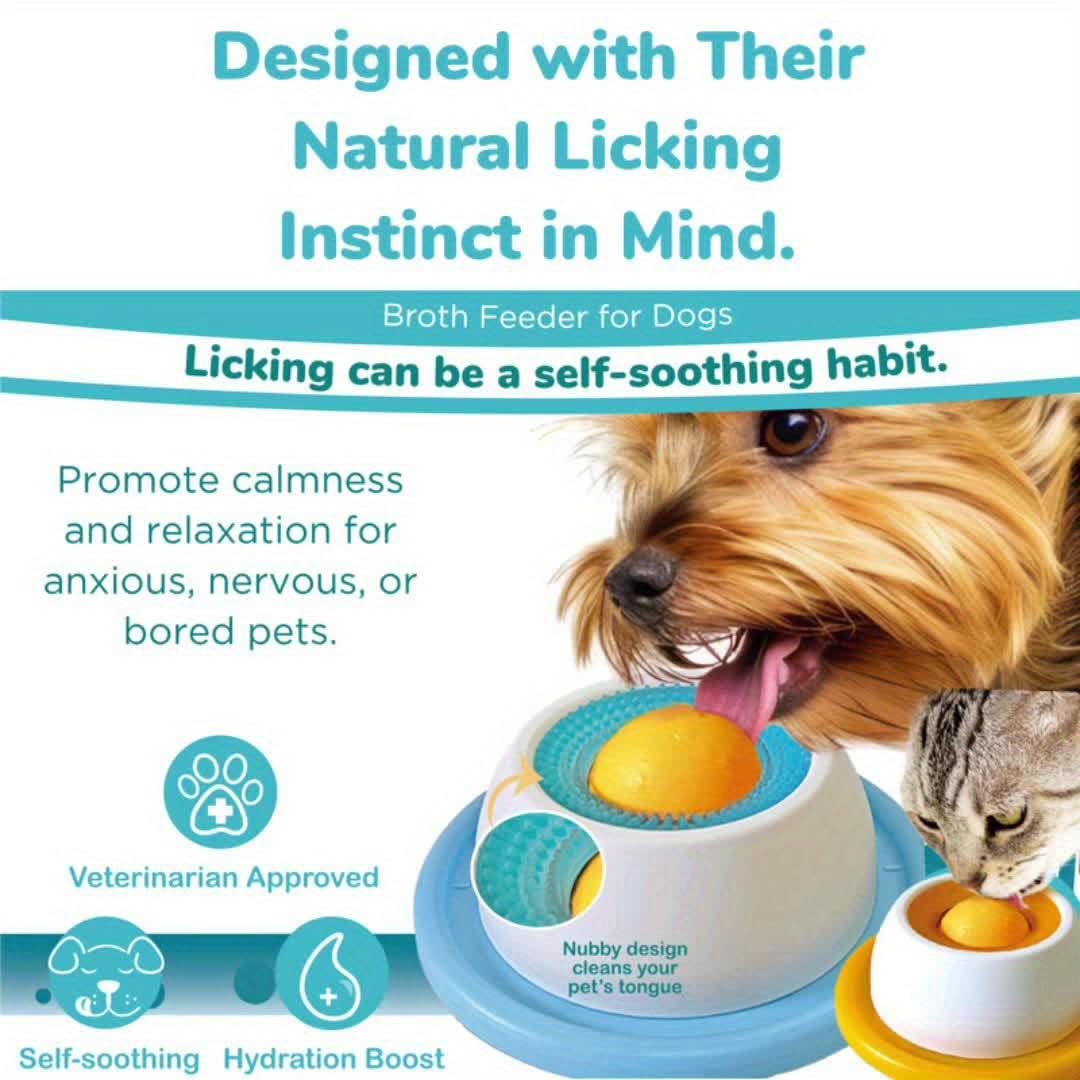 Lick Sphere Dog and Cat, Licksphere Pet Licking Enrichment Toy - Interactive Slow Feeder & Anxiety Relief Treat Dispenser for Dogs & Cats, Pet Licking Fun Plate for Wet Food, Yogurt, Purees