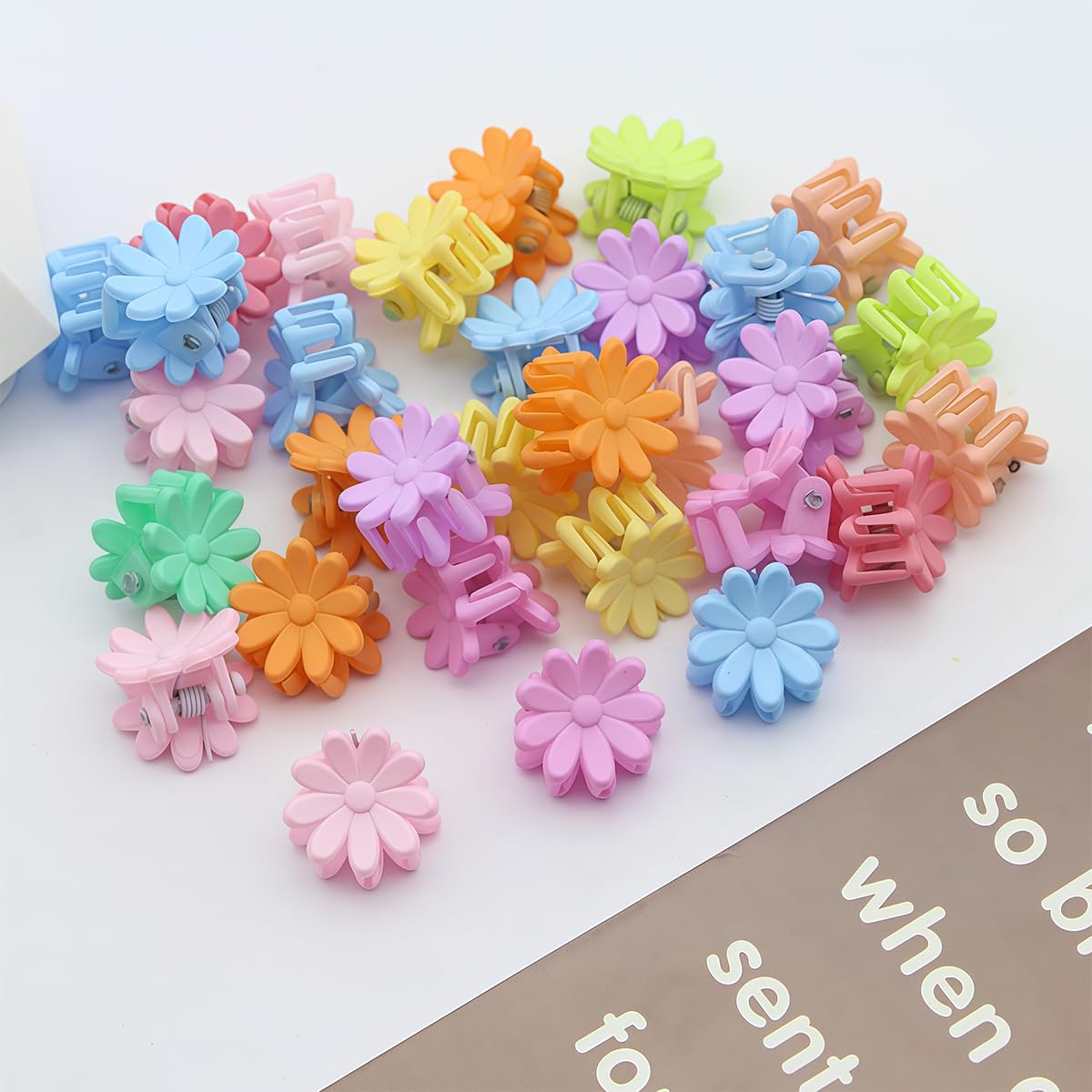 Colorful Mini Flower Hair Clips - 150 Pcs Cute Claw Clips for Girls & Women | Toddler Hair Accessories