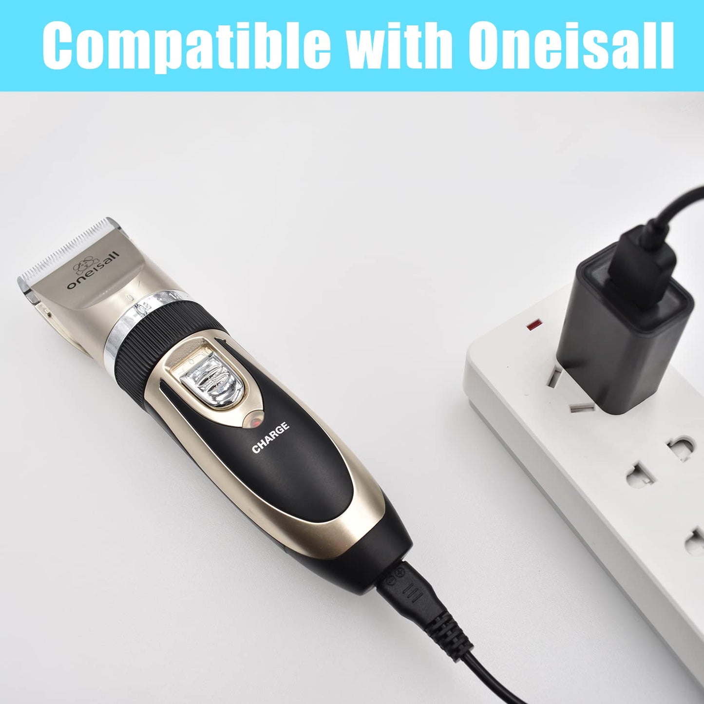 BOEEA Universal Hair Clipper Charger Cord, Replacement Charger Cable Compatible with Various Dog Clippers,Fit oneisall Dog Clippers,Fit SUPRENT Hair Clippers etc, 5V Power Adapter Charging Line