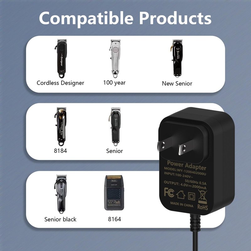 Hafiuege Trimmer Charger Compatible with Wahl 8164 8591 8504 Magic Clip Cordless, 4V Clippers Shaver Charger Cord Compatible with Wahl 1919 100 Year Hair Clipper 5-Star Magic Clip Cordless Trimmer