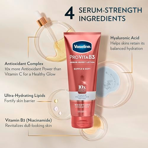 Vaseline Pro VitaB3 Serum Burst Lotion - Hydrating & Lightweight 7.5 fl oz