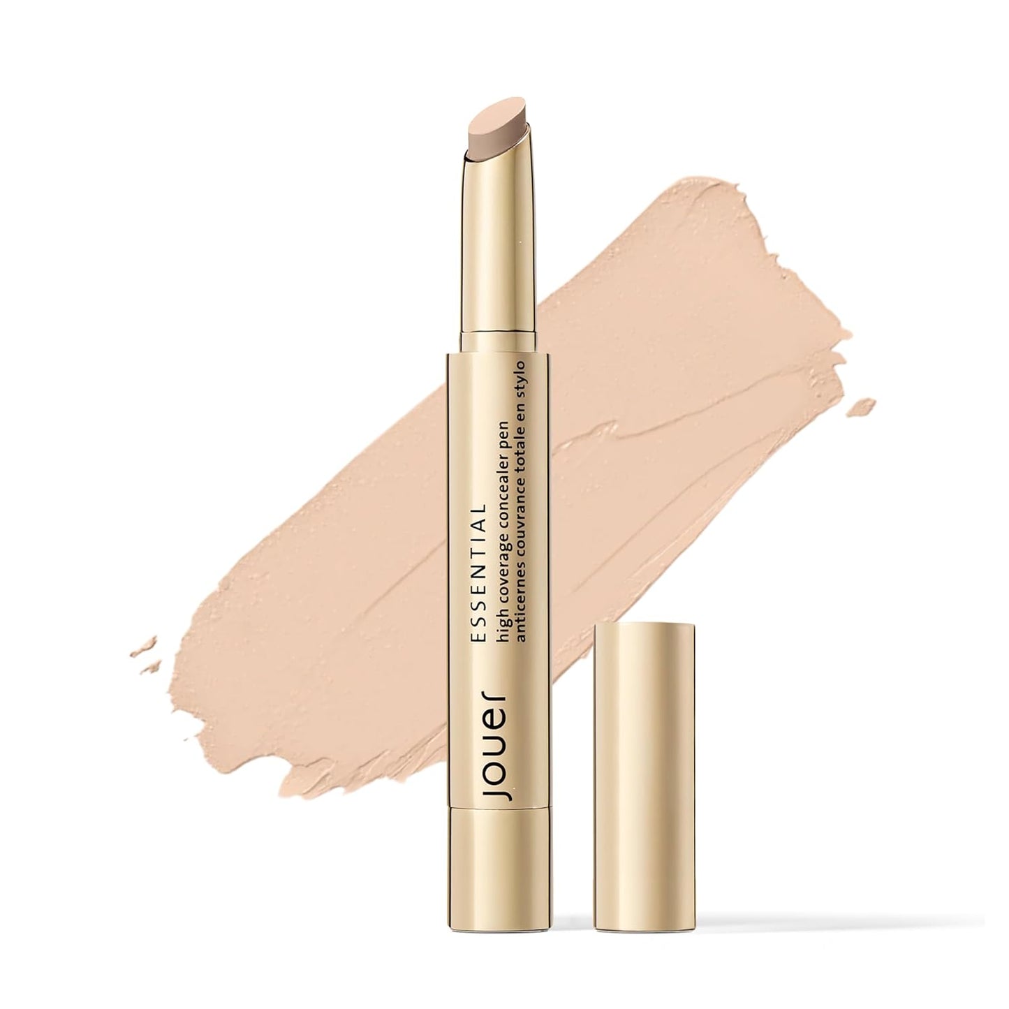 Jouer Essential High Coverage Concealer Pen - Brightening Under Eye Concealer for Dark Circles | Hyaluronic Acid & Vitamin E
