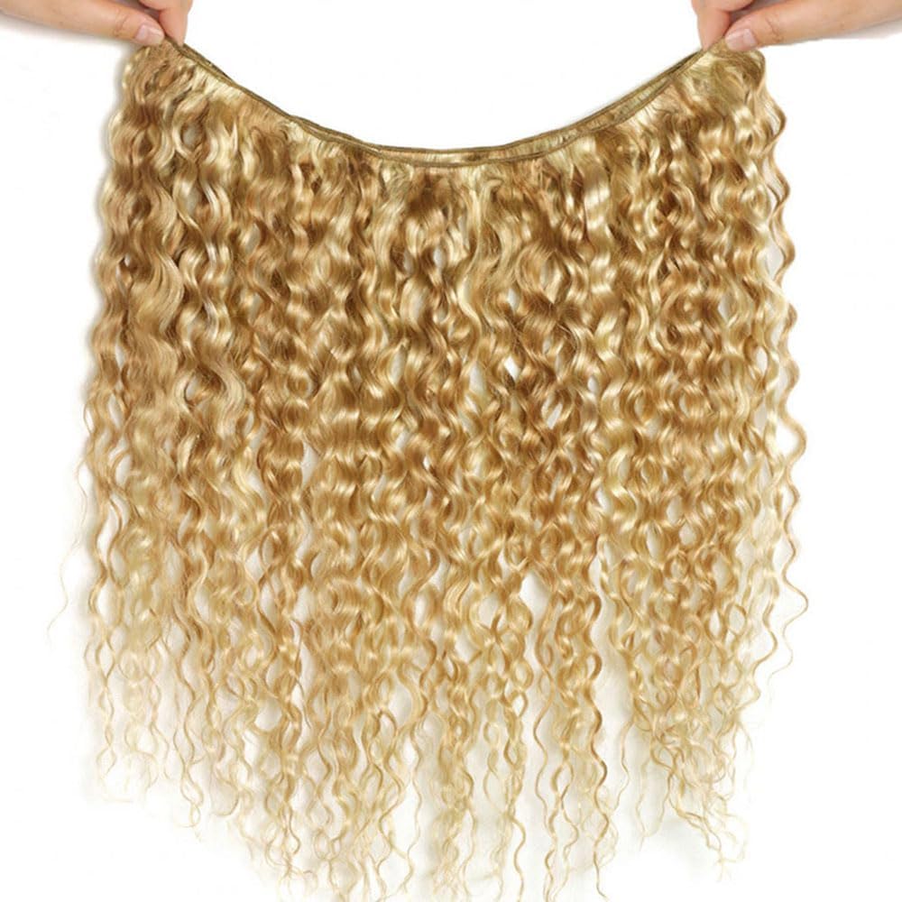 22 24 26 inch P27613 Human Hair Bundles Blonde Curly Bundles Human Hair 613 Bundle 613/27 Kinky Curly Bundle 2 Tone 150g