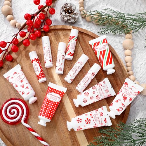 Leelosp Christmas Hand Cream & Lip Balm Gift Set - 12 Piece Holiday Bulk Pack