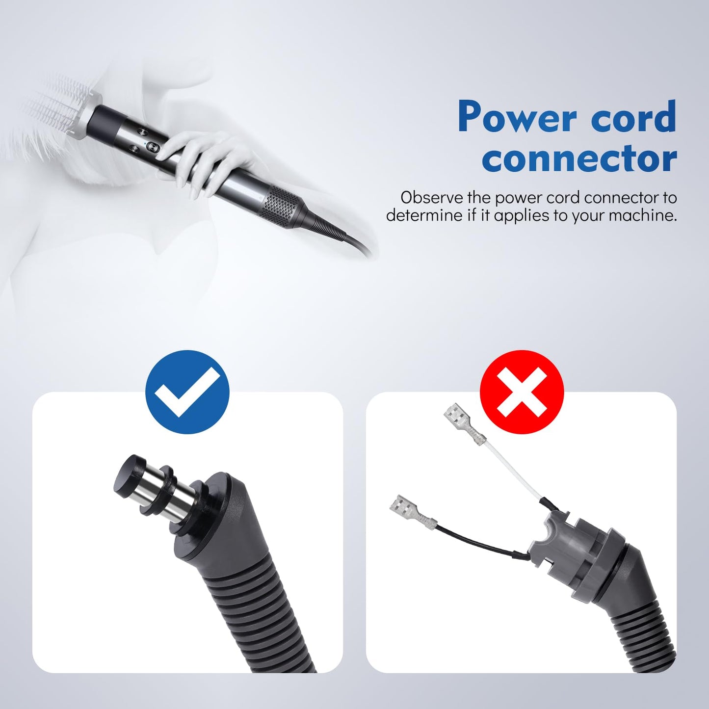 Hair Styler Power Charger Cable Replacement Compatible with Dyson Airwrap Styler Power Cord Cable Adapter Plug Accessories, 110V Curler Power Cord Cable Line Set, Hair Styler Power Cord Charger Cable