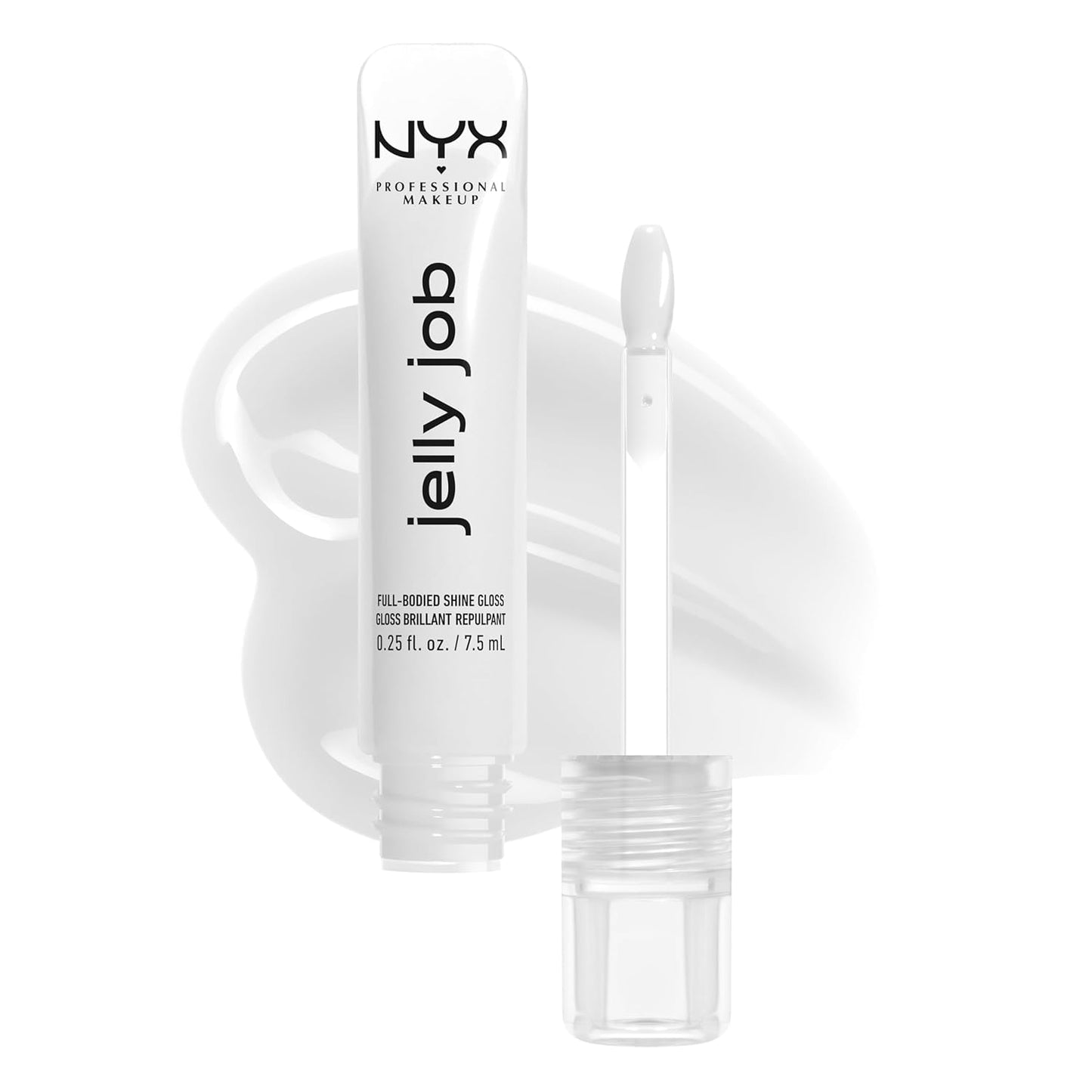 NYX Jelly Job Lip Gloss - Full-Bodied, Smoothing Lip Tint with Hyper-Glossy Shine | Toast N' Jelly (Pale Nude)