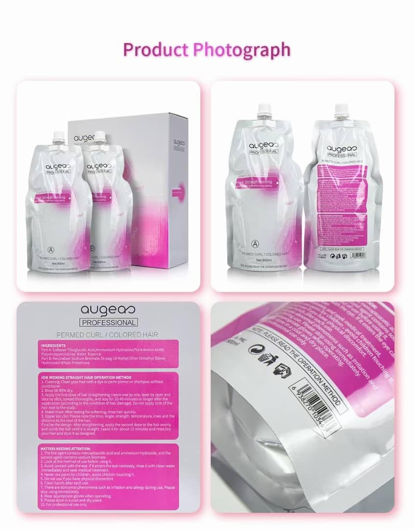 2x 800ML Smooth Hair Straightening Cream - Treatment for Curly Hair, Light Fragrance & Suitable for All Hair Types, Salon Commercial Grade