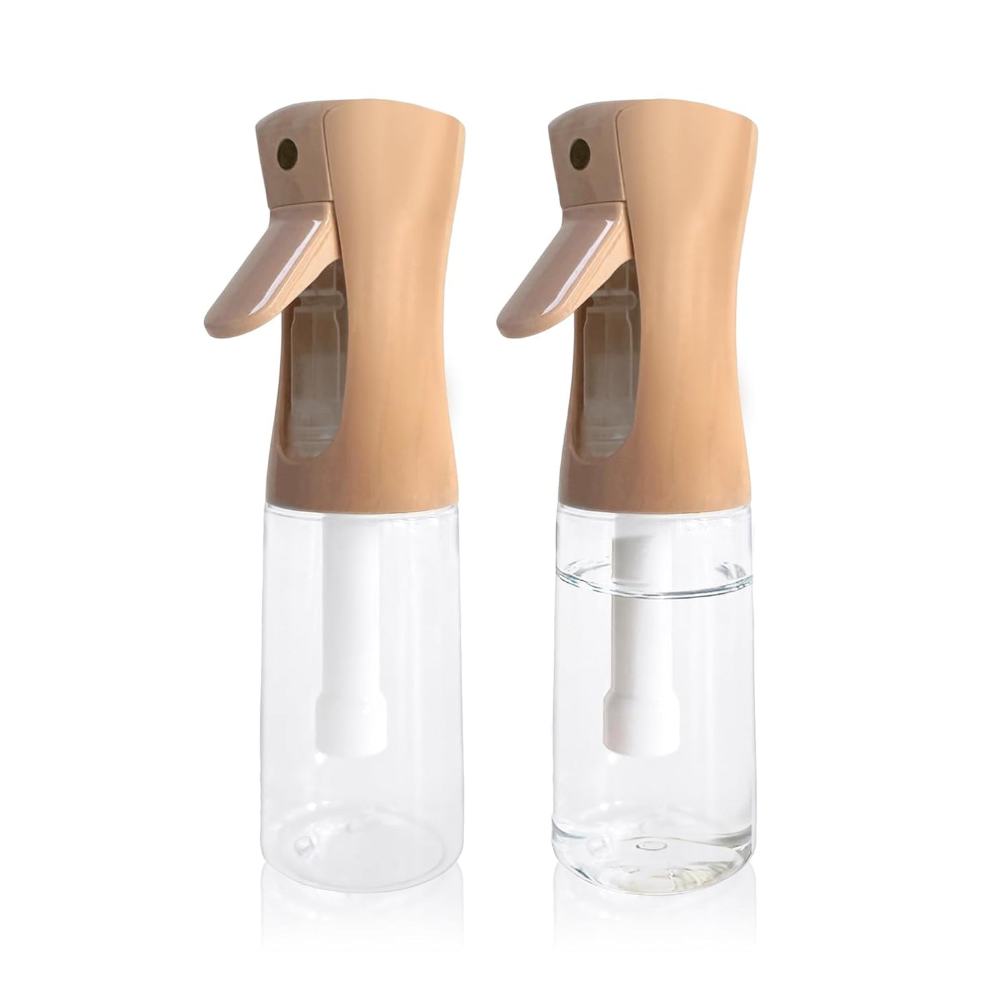 Continuous Ultra Fine Mist Spray Bottle for Hair | 200ml Leakproof 360° Multi-Spray Bottles - 2 Pack for Plants, Cleaning & Skin Care
