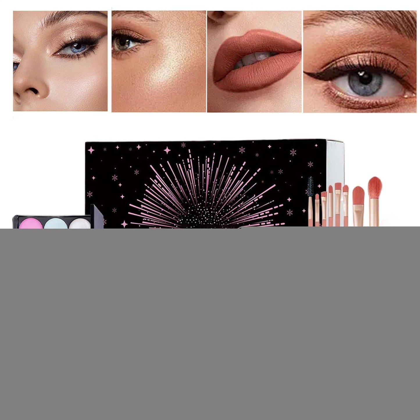 Makeup Kit for Beginners - Complete Shadow Palette, Lipstick & Brush Set | Ideal Gift for Women, Teens & Special Occasions