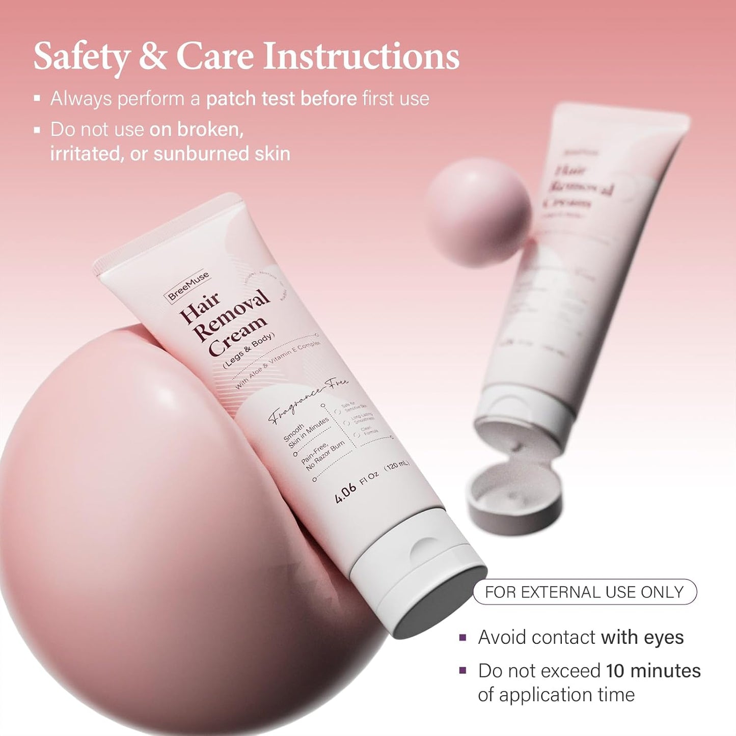Hair Removal Cream - Painless Depilatory Cream for Sensitive Skin | Fast 5-10 Minute Formula for Legs, Bikini Line & Underarms