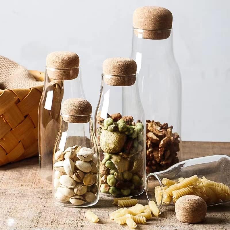 IVAILEX 600ml Glass Jar with Cork Lid - Airtight Storage for Cookies, Candy & Spices