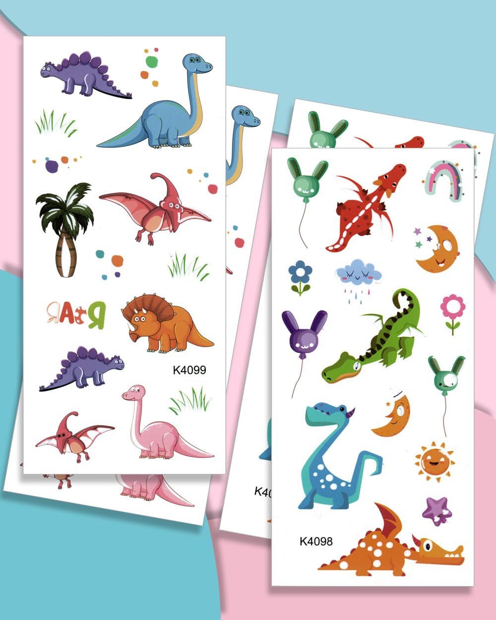Dinosaur Temporary Tattoos for Kids - 60PCS Fun Party Favors | Dino Birthday Decorations & Goodie Bag Fillers