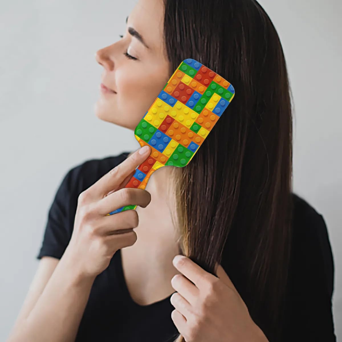 Kids Hair Brush for Boys Girls Toddler - Colorful Building Blocks Detangler Hairbrush for Wet Dry Thin Long Curly Hair Pain-Free Comb Glide Through Tangles with Ease and Massage Scalp