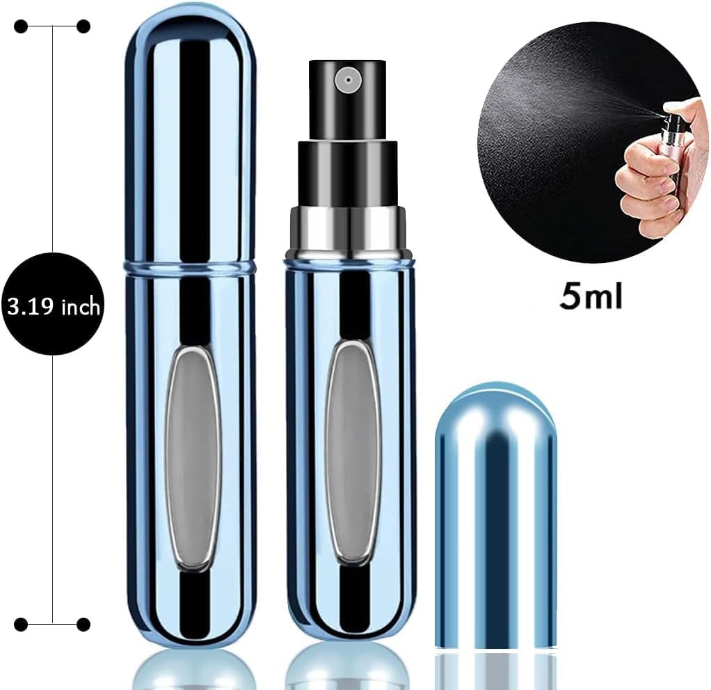 Refillable Travel Perfume Bottles - 4 Pcs 5ml Atomizer Sprayers for Men & Women | Perfect Pocket Size