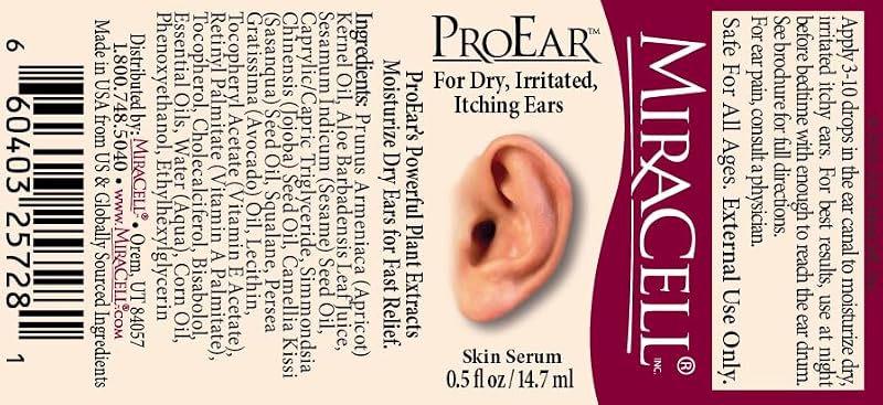 Miracell ProEar Ear Drops for Itchy Ears - 0.5oz Moisturizing Formula