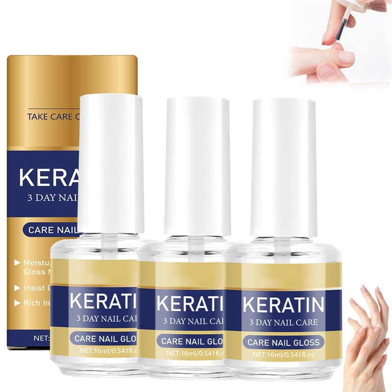 Keratin Nail Care Oil - Deeply Moisturizing Treatment with Aloe Vera & Lavender | 3pcs Set (16ml)