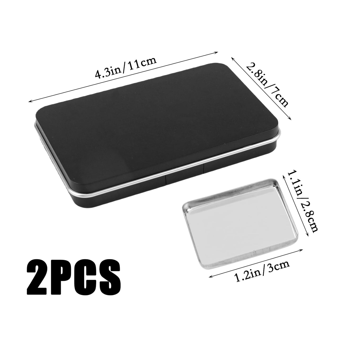 LCJAOF 2 Pack Empty Magnetic Makeup Palette with Mirror, Refillable 6 Pan Eyeshadow Palette for Blush Lipstick Concealer - Travel Friendly