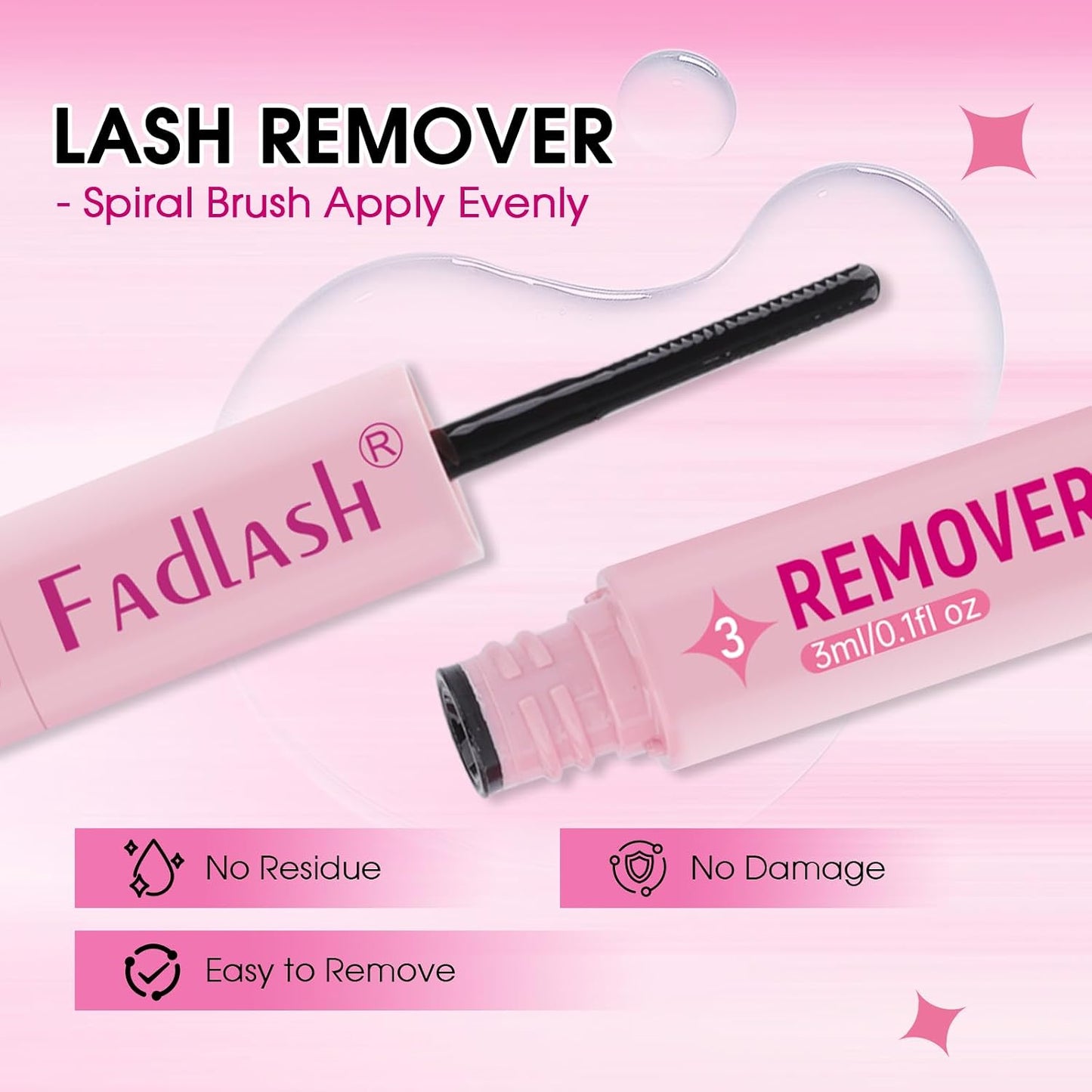 FADLASH 3 in 1 Lash Bond & Seal Remover Set - Gentle Formula for Cluster Lashes | 72-Hour Hold