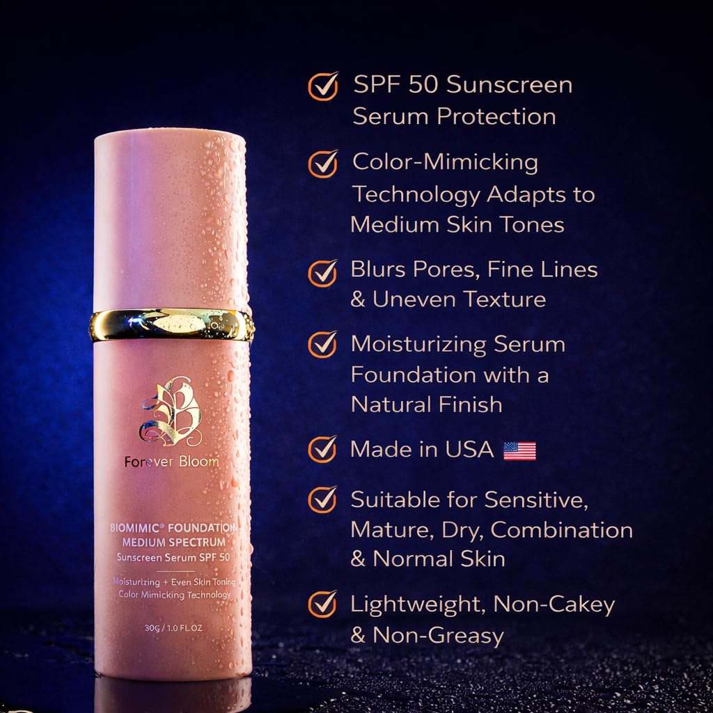 Bio Mimic Foundation - Medium Spectrum SPF 50 | Natural Finish for Mature & Sensitive Skin
