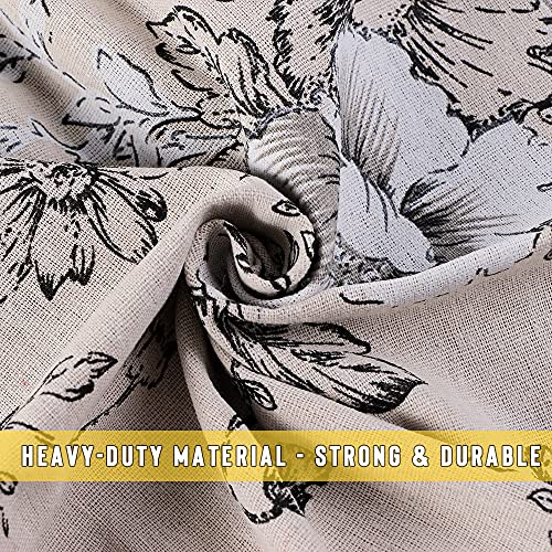 Sanlykate Extra Large Heavy Duty Laundry Bag with Drawstring Closure - 28 x 40 Inch, Black Peony
