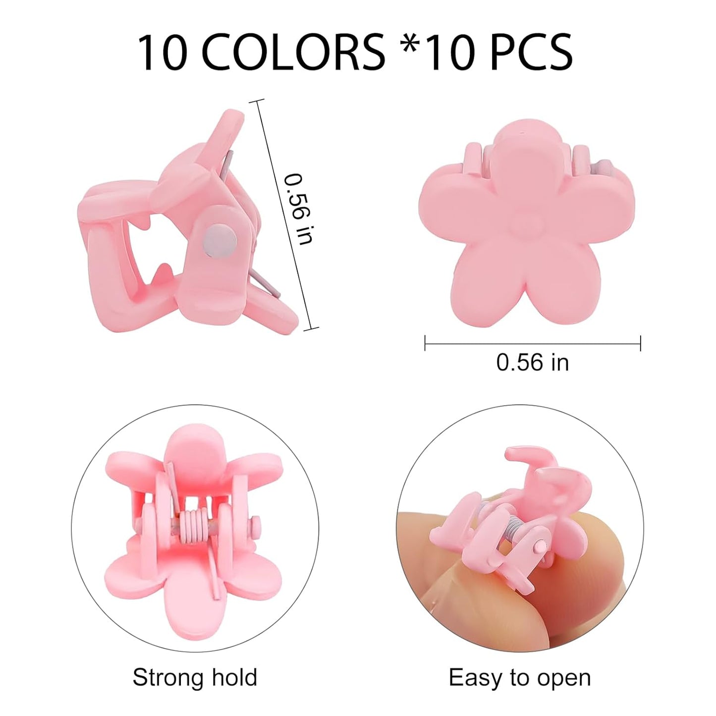 Mini Flower Hair Clips - Cute Mini Claw Clips for Toddlers & Kids | 100 Pcs Hair Accessories