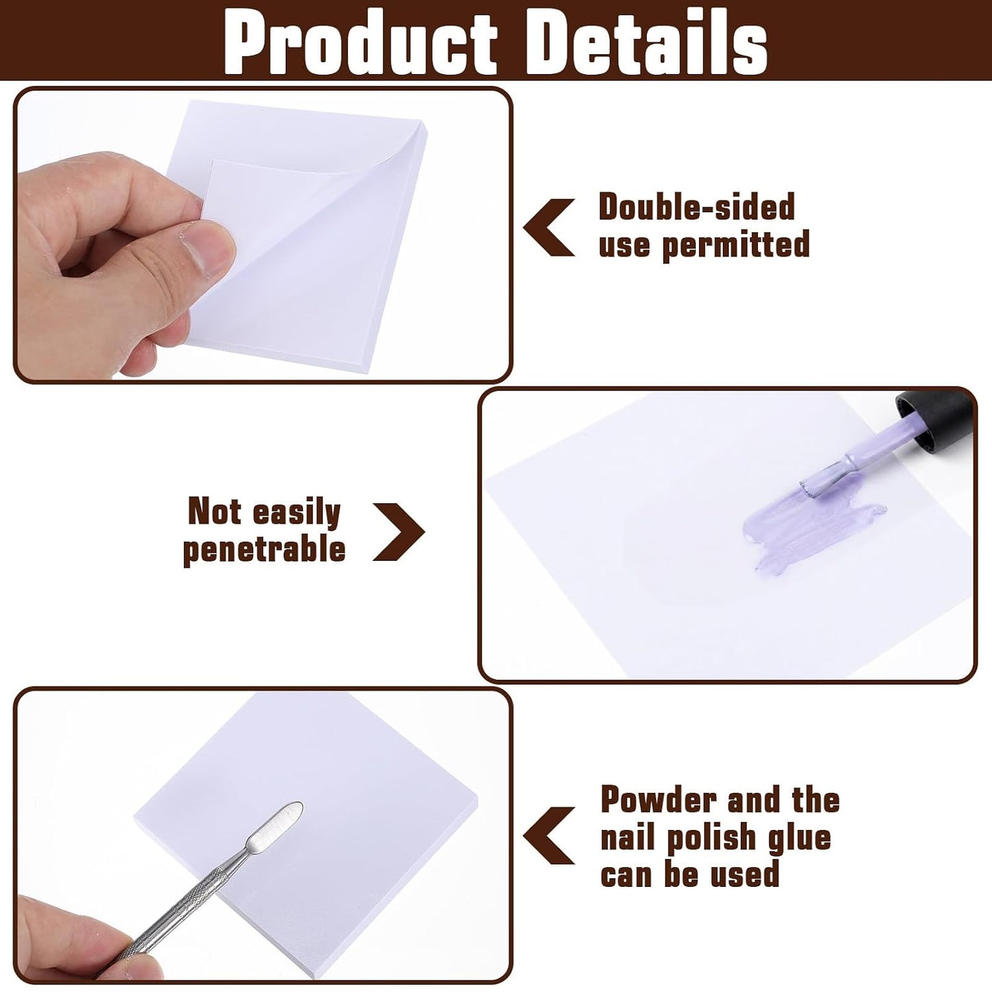 Disposable Nail Polish Palette - 100 Sheets Waterproof Mixing Paper | Portable Double-Sided for Gel Nail Art & Makeup