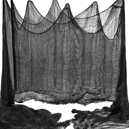Large Black Creepy Cloth for Halloween Decorations - 400 x 39 in