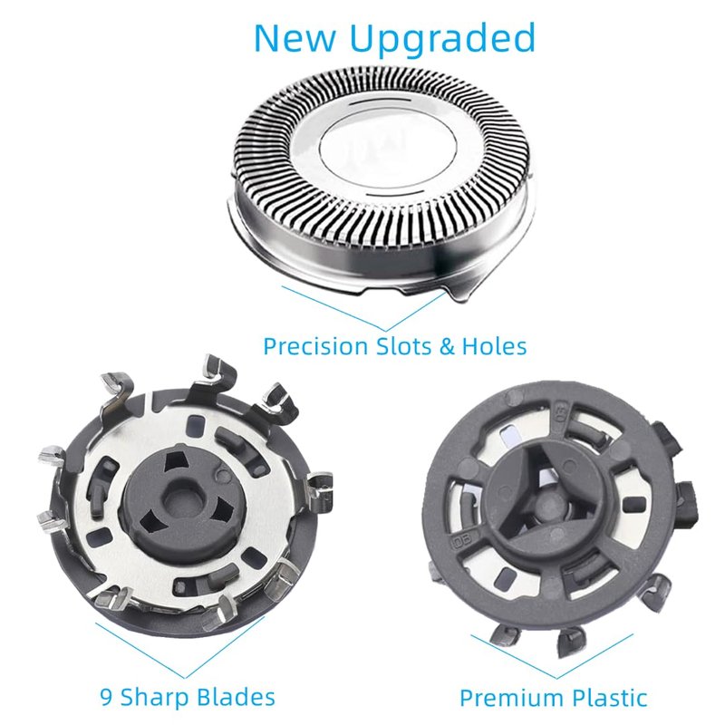 HQ8 Replacement Heads for Aquatec Shavers,Compatible with Philips Norelco Razor PT720 AT880 AT810 Heads, HQ8 Blades,3 pcs