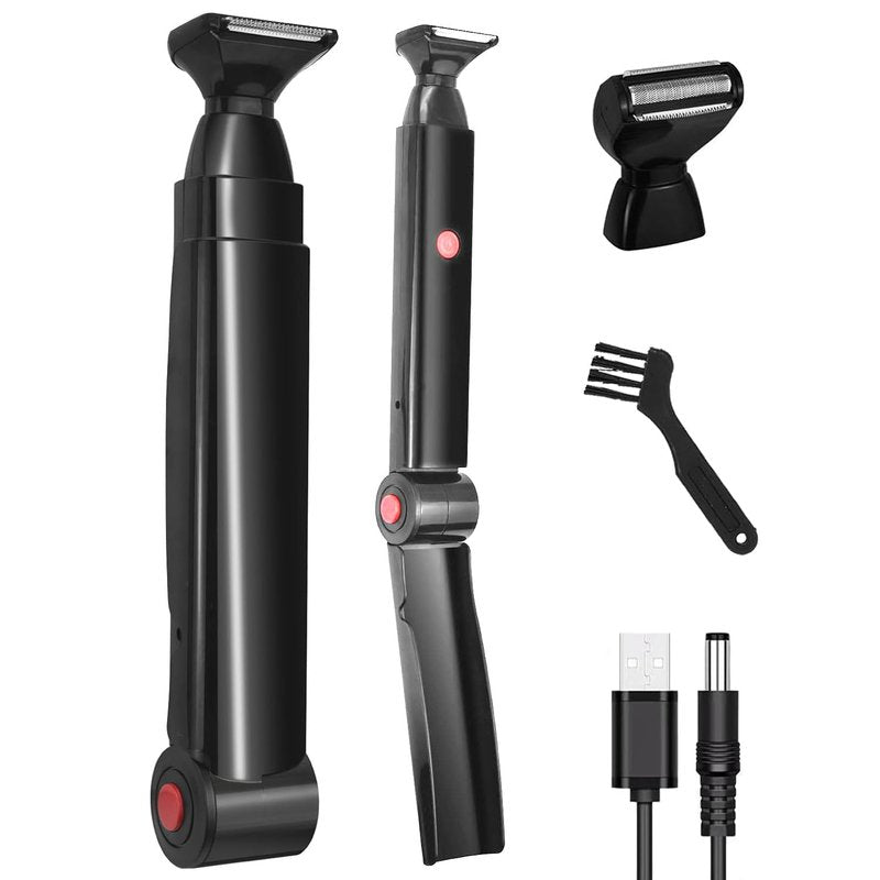 Back Shaver for Men, Electric Back Shaver Hair Trimmer, Mens Back Shaver with 2 Shock Absorber Flex Heads, Rechargeable Back Razor for Men with Adjustable Long Handle and Safety Blade