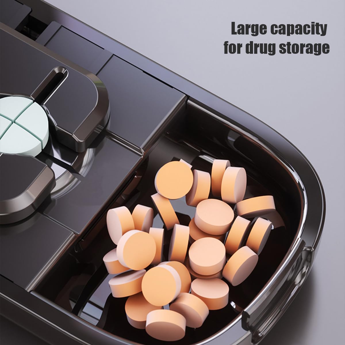 Pill Cutter, Professional Portable Pill Cutter Splitter for Small and Tiny Pills, 1/2 1/3 1/4 Cutter with Stainless Steel Blades and Storage Box (Green)