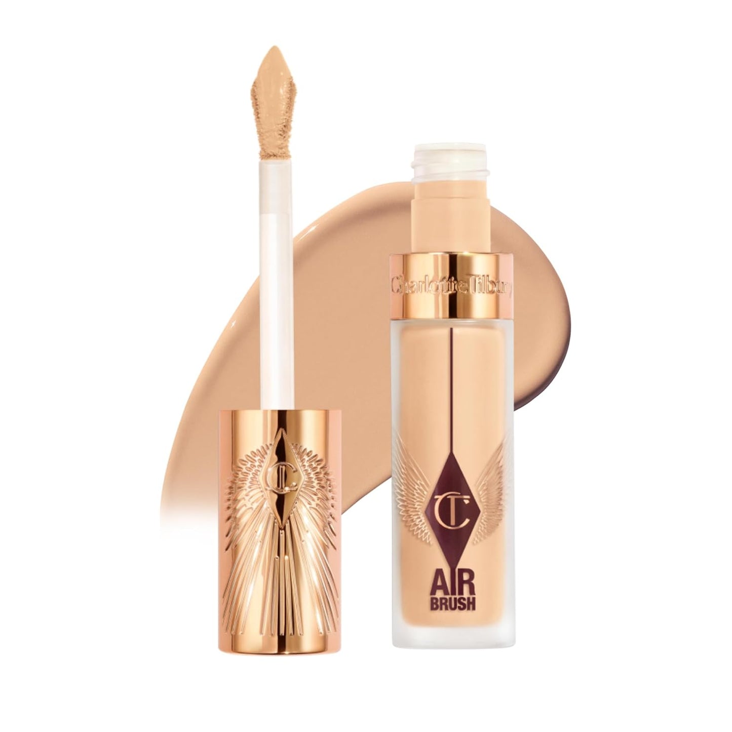 Charlotte Tilbury AIRbrush Flawless Blur Concealer - Longwear, Hydrating, Full Coverage for Dark Circles & Blemishes | Natural Matte Finish