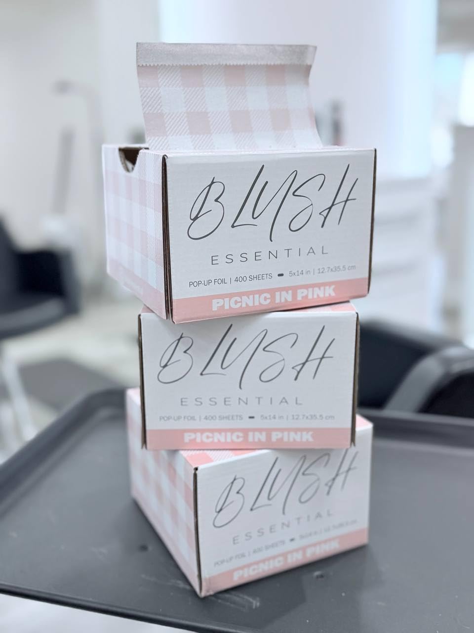 Blush Essential Picnic in Pink Hair Salon Pop Up Foils, Aluminum Foil Sheets for Highlighting and Coloring, Salon Hair Foils, 5"x14", 400 Foil Sheets (LONG FOILS)