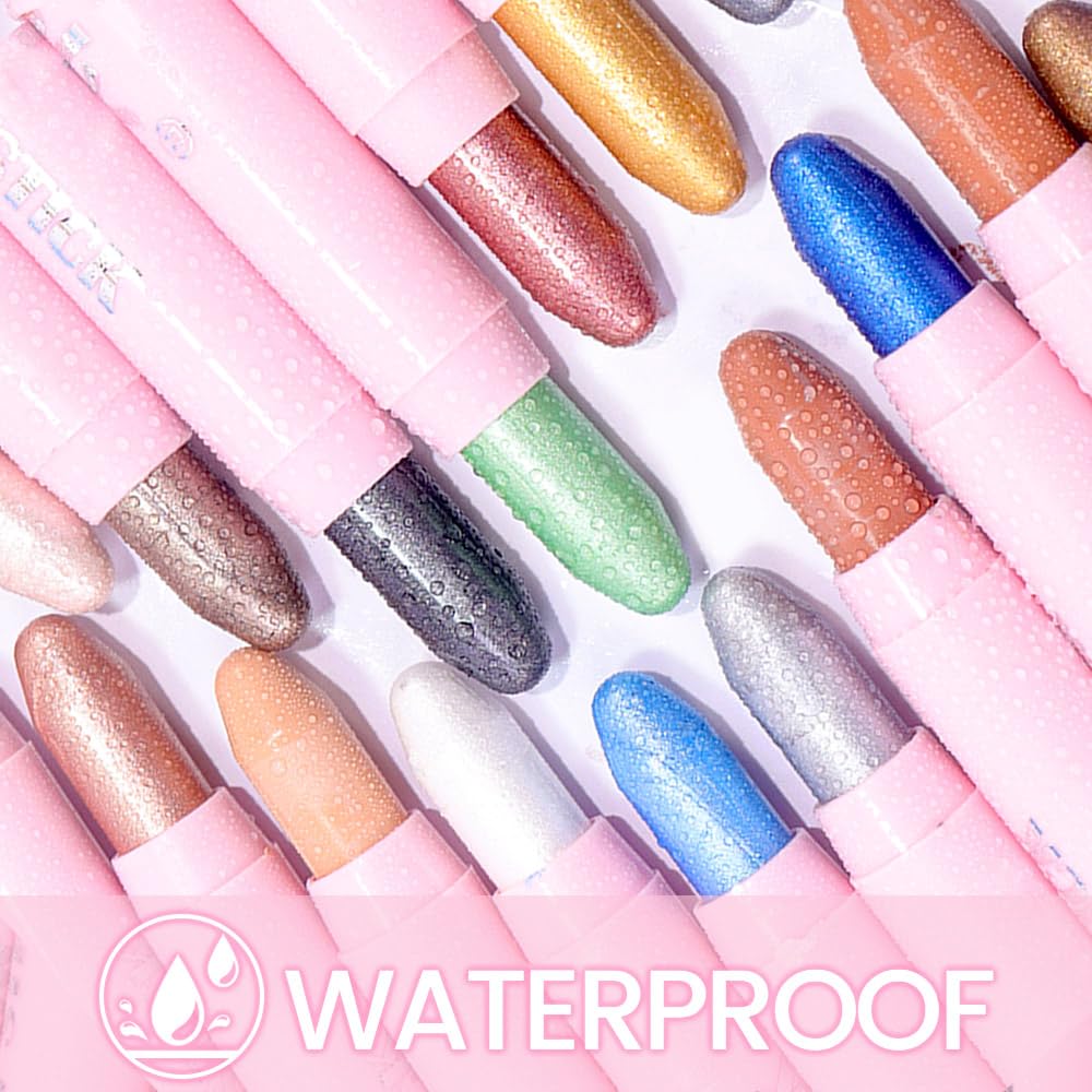 Cream Eyeshadow Stick Set - 6Pcs Waterproof Long-Lasting Sticks for Mature Skin | Neutral Nude Shimmer & Matte Finish