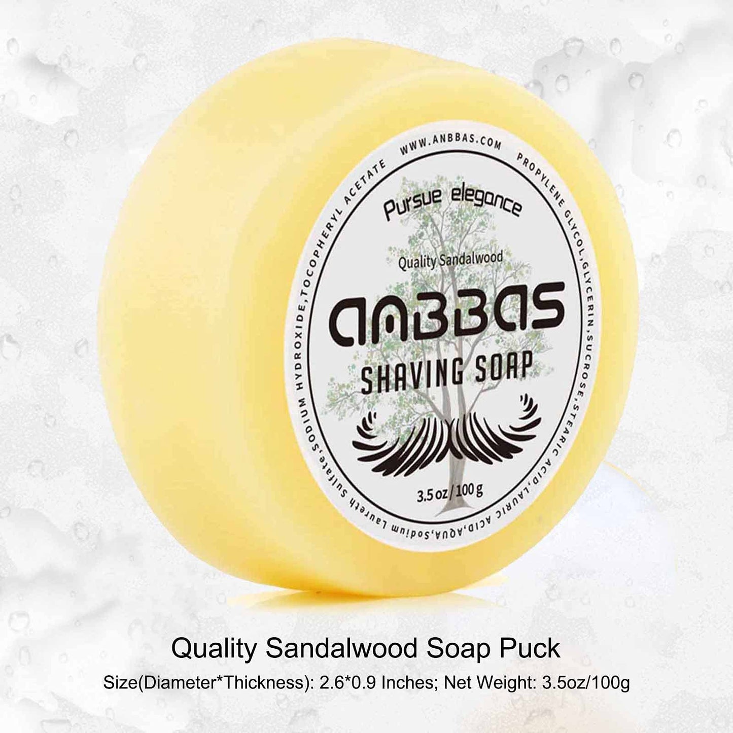 Anbbas Faux Badger Shaving Brush,Stainless Steel Shaving Razor and Brush Stand, Shaving Bowl and 100g Natural Soap Puck Refill,4in1 Wet Shave Kit for Men