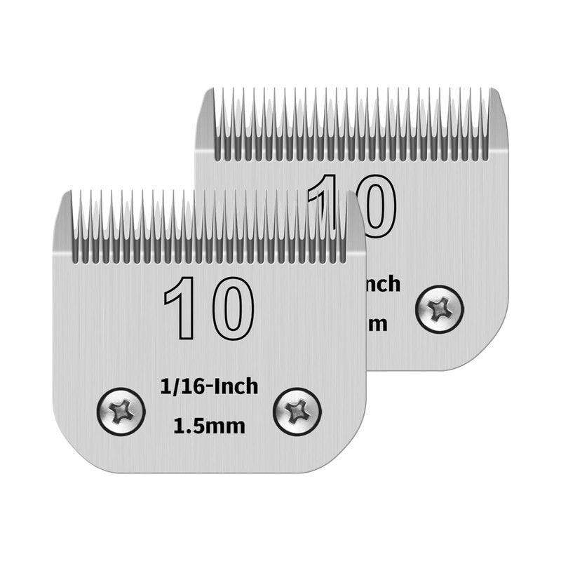 YAZIYIR 10# Pet Dog Grooming Detachable Ceramic Blades,Compatible with Andis,Oster A5,Wahl KM10 Clippers,Cut Length 1/16"(1.5mm),2 PCS