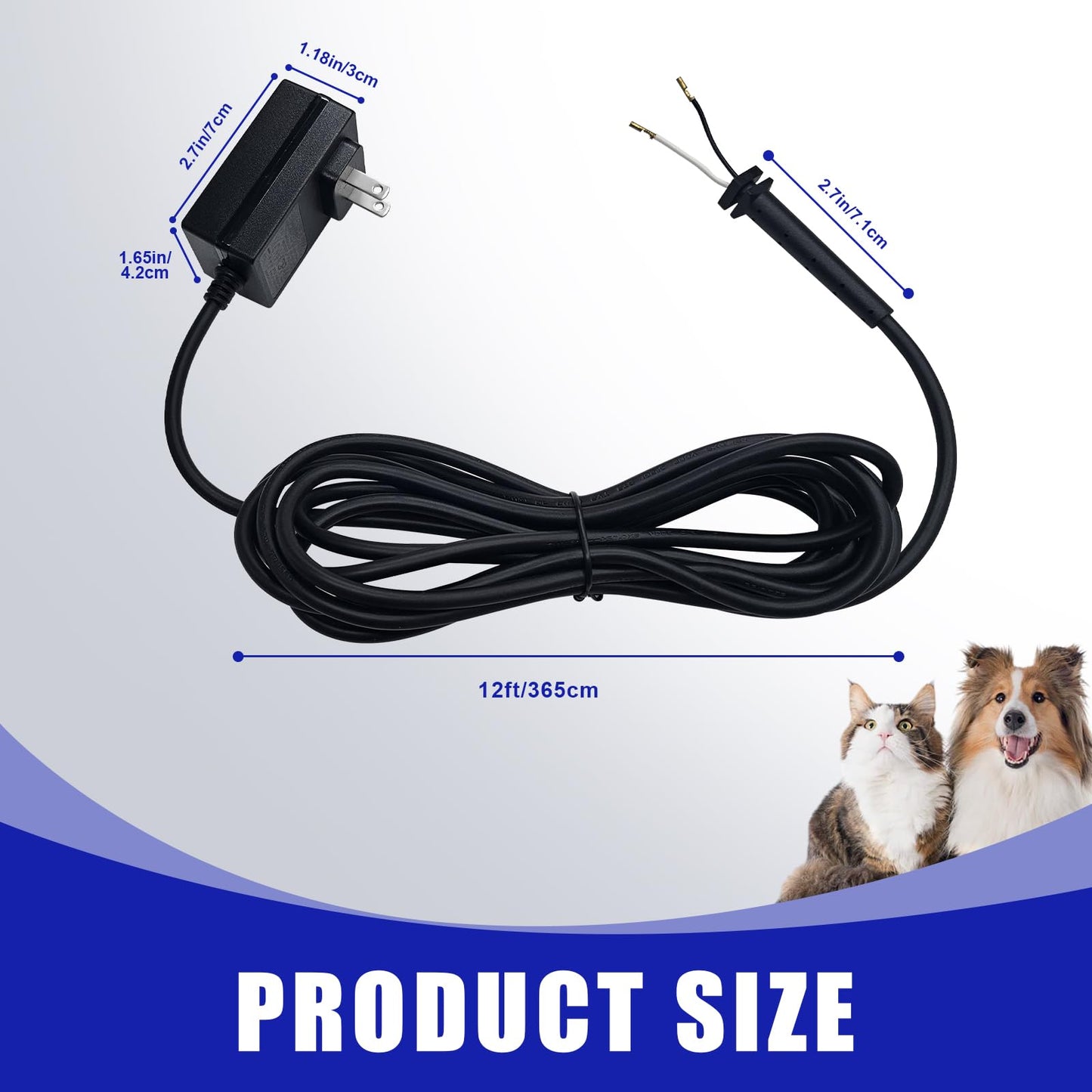 2 Pack Replacement Cords Compatible with Andis Excel SMC Model Clippers,Size 12 Foot Long Cord