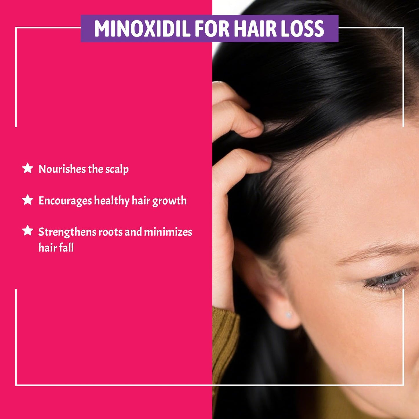 5% Minoxidil Spray with Biotin - Regrowth Treatment for Men Women, Promotes Thicker, Stronger, Fuller Hair, Prevents Hair Loss, for Men Hair & Beard, for Women Hair Growth, 3.38 oz (Purple)