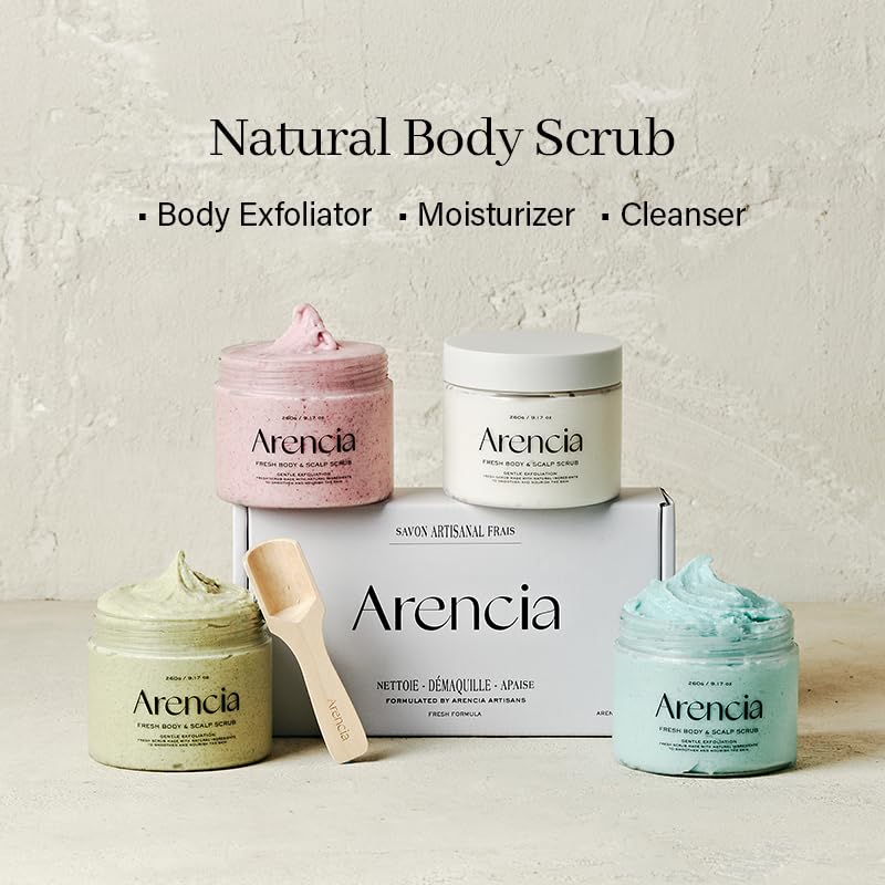 Arencia Fresh Cloud Sea Salt Body & Scalp Scrub - Mint Gentle Exfoliator