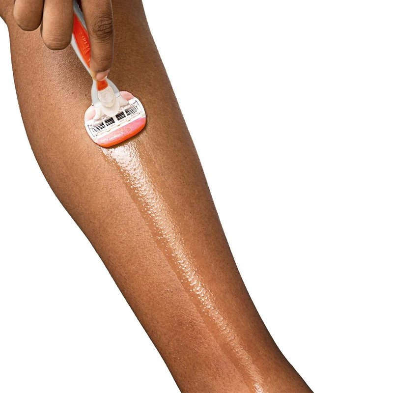 Vennus Comfort Glide Sunny Citrus Women's Razor, Pivoting Head, Gel Bar, No Shave Cream Required, 3 Bladed for Smooth Shave, 1 Handle + 12 Blade Refills